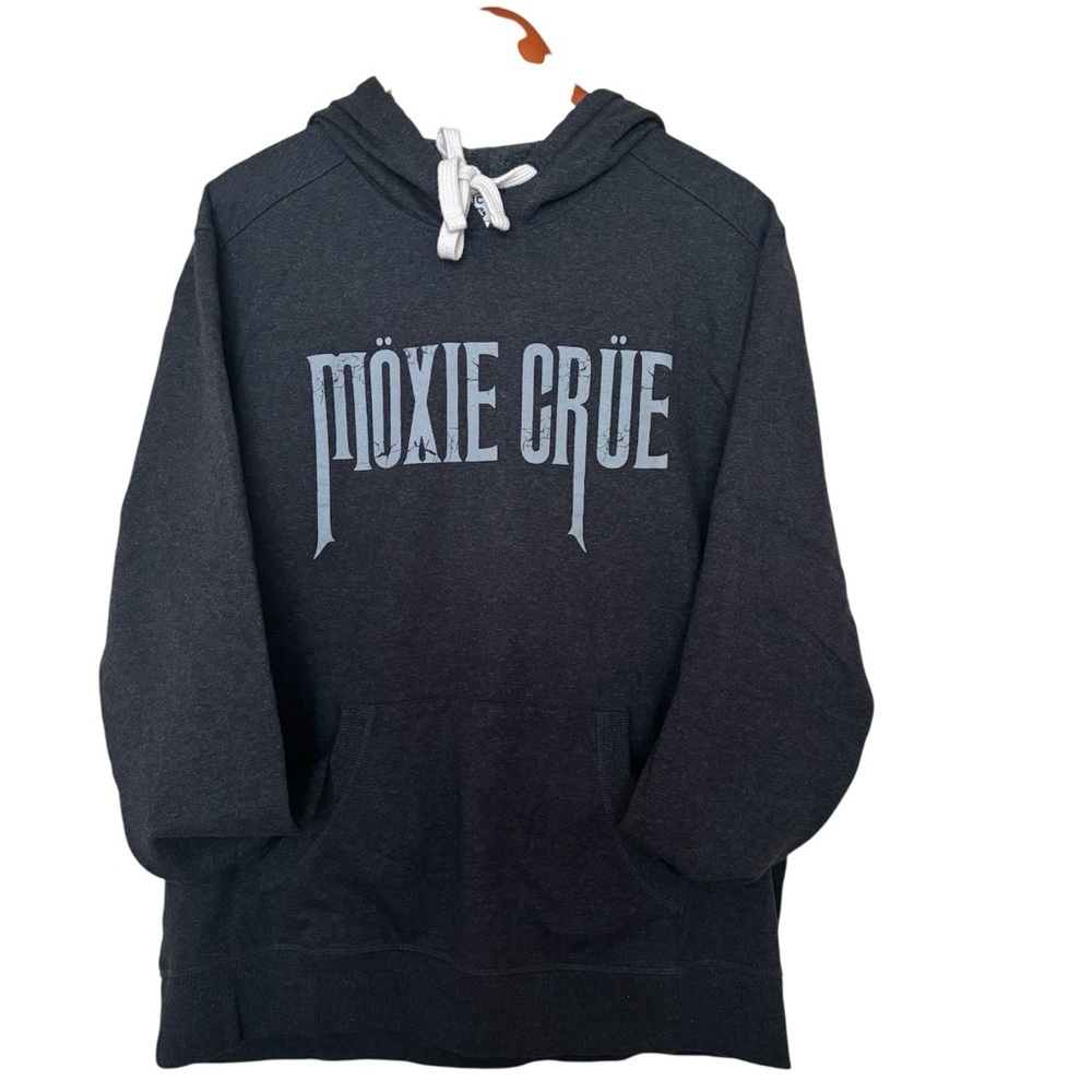 District Möxie Crüe Graphic Hoodie Black Pullover Sweatshirt Unisex 100%Recycled